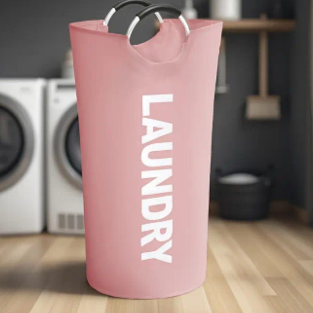 Pink Laundry Hamper with Handles